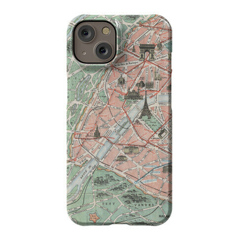 Vintage Paris Map Phone Case